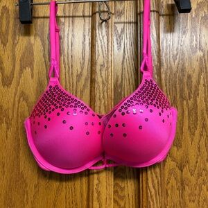 Victoria secret 32B Pink Embellished Women's Bra with sequence